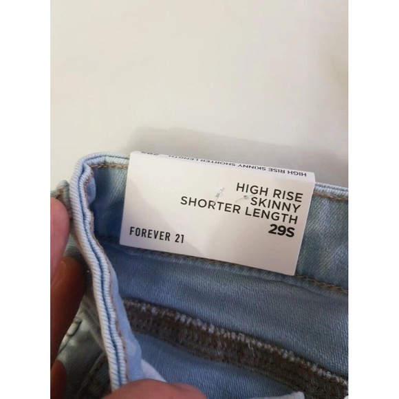 Forever 21 Womens Jeans Size 29 S High Rise Skinny Shorter Length Inseam  Light - Picture 7 of 13
